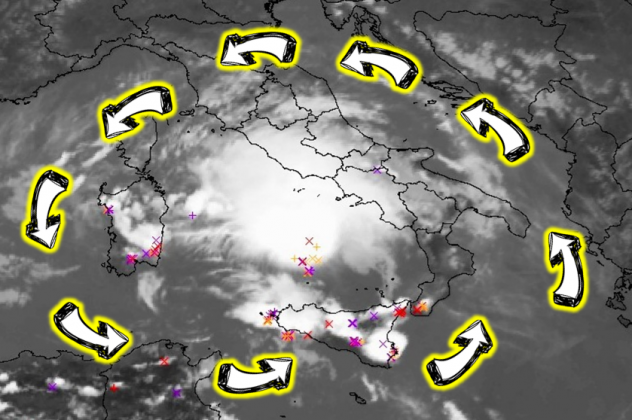 Allerta Meteo, nel mar Tirreno sta nascendo il Ciclone Mediterraneo che rischia di diventare un terribile “Medicane”