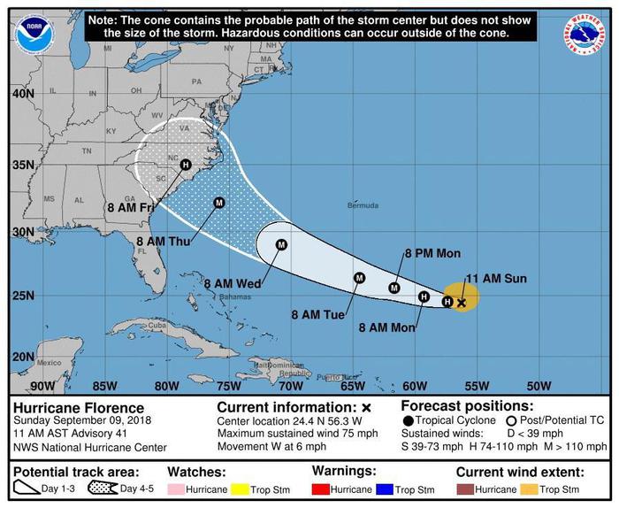 Trump, uragano Florence molto pericoloso. In Virginia evacuazione per 245 mila persone