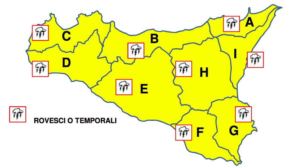 Maltempo in Sicilia, dalla Protezione civile nuova allerta gialla per domani