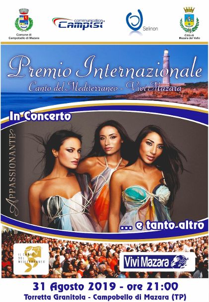 SABATO 31 AGOSTO A TORRETTA GRANITOLA IL “PREMIO INTERNAZIONALE CANTO DEL MEDITERRANEO – VIVI MAZARA”