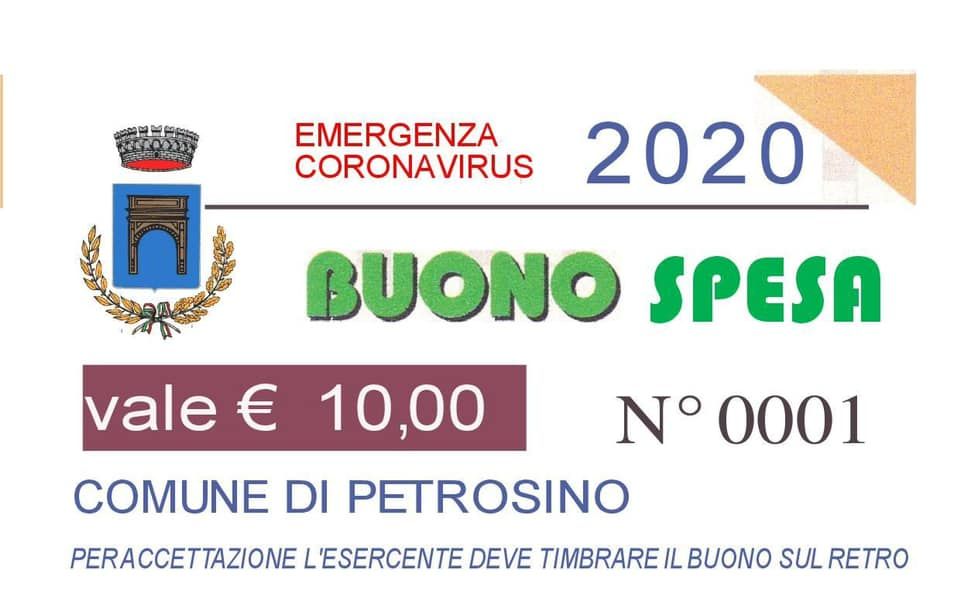 Petrosino, da oggi la presentazione delle domande per il rilascio dei buoni spesa