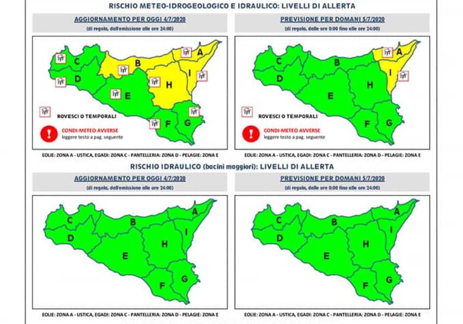 Maltempo in Sicilia, in arrivo piogge e temporali: domani allerta gialla