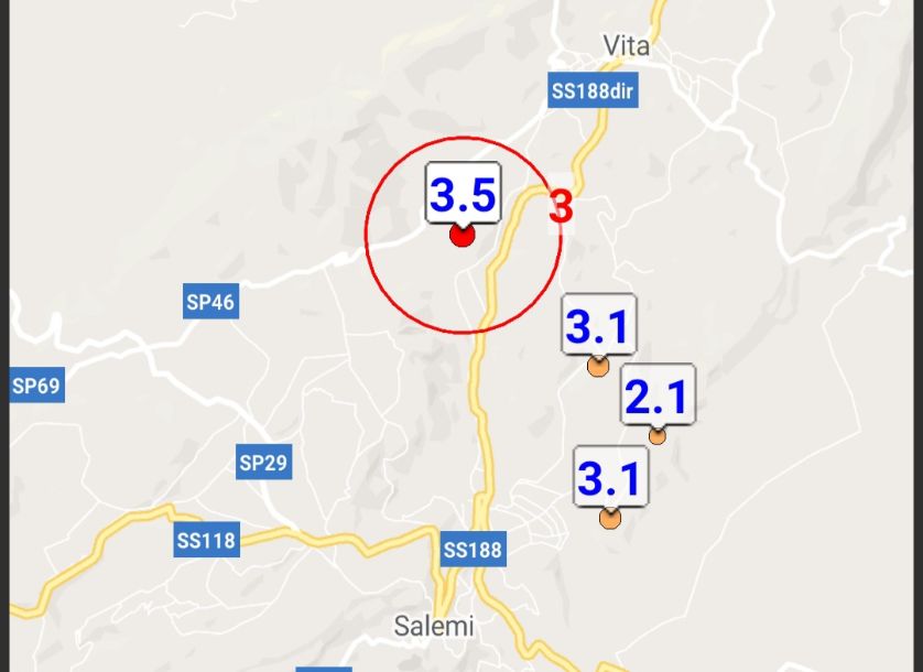 La terra continua a tremare tra Salemi e Vita. Registrate quattro scosse di terremoto