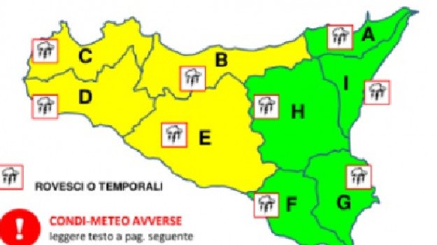 Maltempo, in arrivo pioggia e vento: allerta gialla in alcune province siciliane