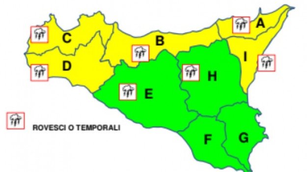 Maltempo in Sicilia, allerta gialla per domenica in gran parte delle province