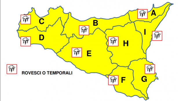 Maltempo e allerta gialla in Sicilia, in arrivo temporali sull'isola