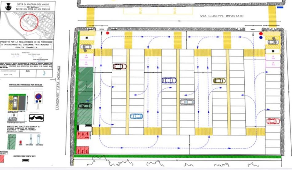 Mazara. Al via la realizzazione del nuovo parcheggio d’interscambio a Tonnarella. Sorgerà con 100 posti auto nel lungomare Fata Morgana