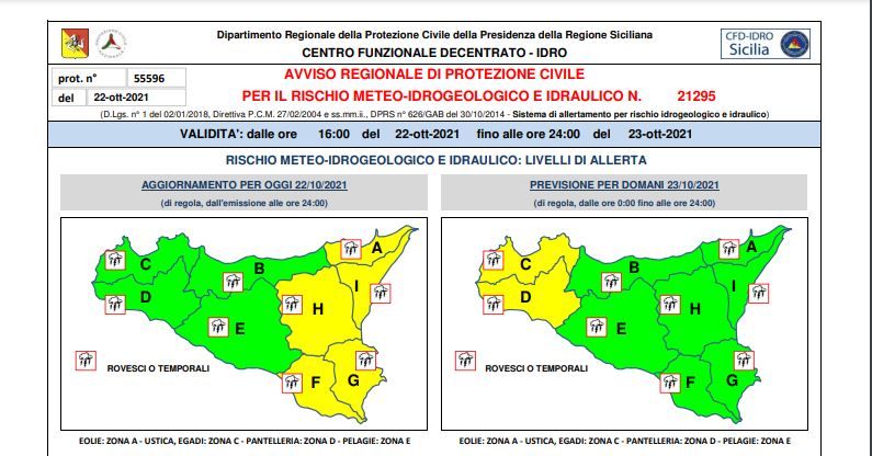 Marsala. ALLERTA METEO “GIALLA”, CON PROBABILE PEGGIORAMENTO. IL SINDACO GRILLO INVITA LA CITTADINANZA A TENERSI INFORMATA