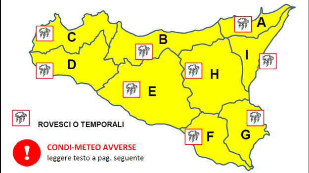 Torna il maltempo in Sicilia, allerta gialla su tutta l'isola