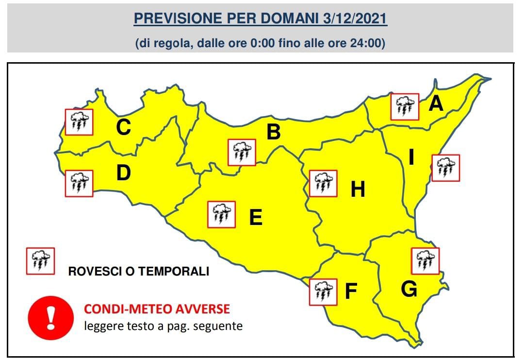 Maltempo in Sicilia, in arrivo temporali e forte vento: è allerta gialla