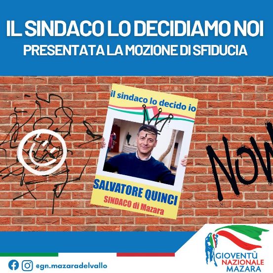 Mazara. MOZIONE DI SFIDUCIA AL SINDACO SALVATORE QUINCI “La farsa della Maggioranza”