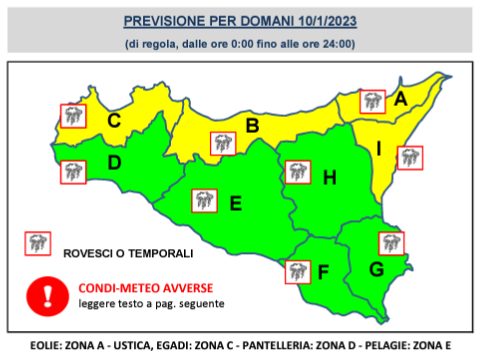 Allerta gialla in Sicilia ma il maltempo non durerà: il sole tornerà nel fine settimana