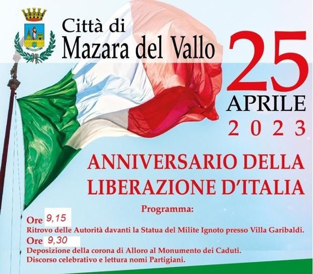 Mazara. Anticipata alle 9,15 di domani la Festa del 25 aprile