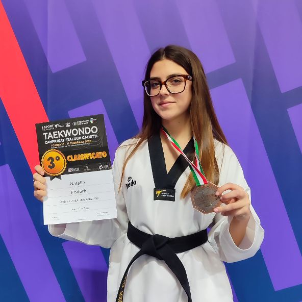 Mazara. ASD Scuola Taekwondo Angileri: Natalie Foderà conquista il bronzo al Campionato Italiano Cadetti