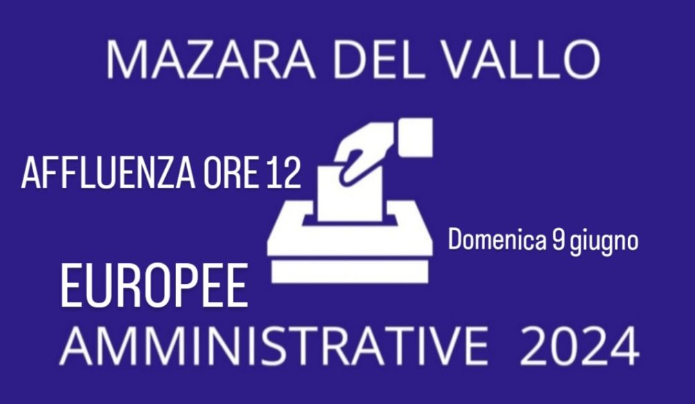 Mazara, affluenza ore 12 domenica 9 giugno. Elezioni Comunali: 16885 votanti pari al 39,11%. Votanti Europee 16876 pari al 41,22%