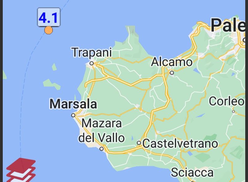 Terremoto di magnitudo 4.1 al largo di Trapani