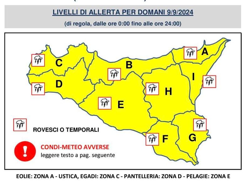 Meteo: AVVISO REGIONALE DI PROTEZIONE CIVILE