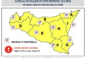 Livelli di allerta meteo per domenica 12 gennaio